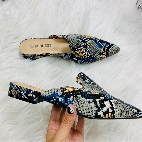 report tosh snake embossed mule